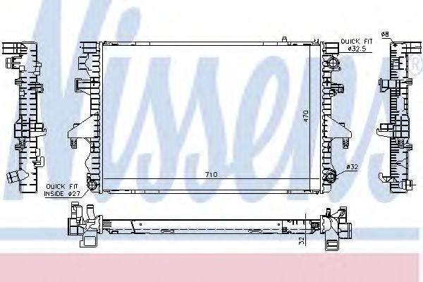 Радиатор, охлаждение двигателя NISSENS 65283A