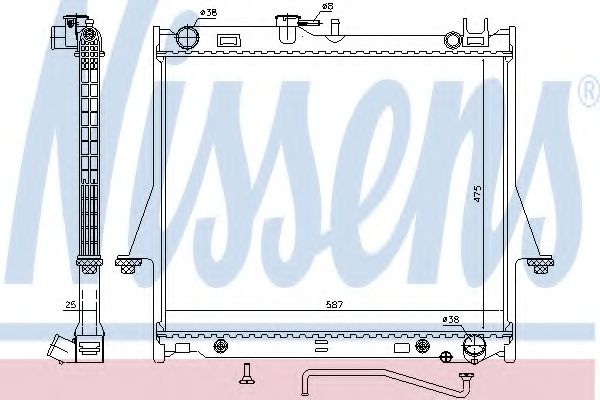 Радиатор, охлаждение двигателя NISSENS 60854