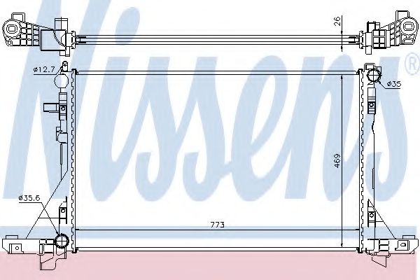 Радиатор, охлаждение двигателя NISSENS 630733