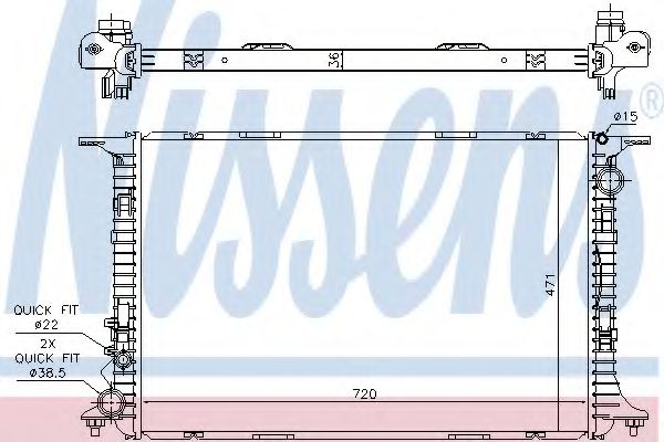 Радиатор, охлаждение двигателя NISSENS 60359