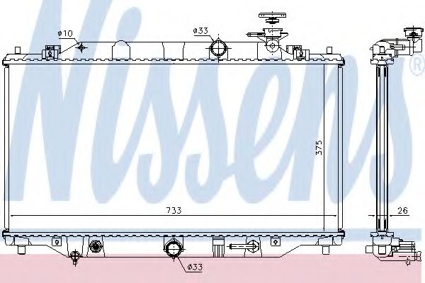 Радиатор, охлаждение двигателя NISSENS 68537