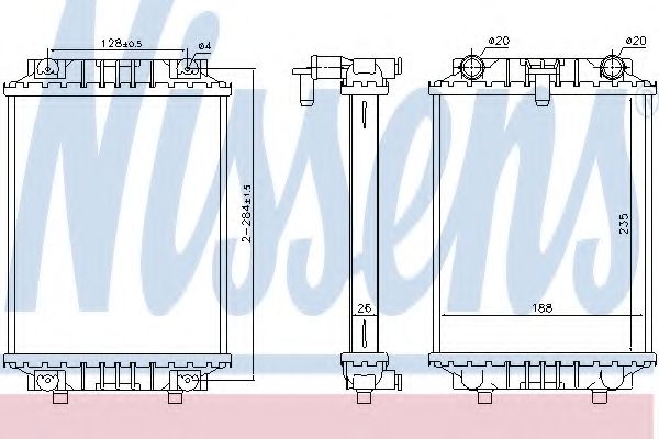 Радиатор, охлаждение двигателя NISSENS 60351