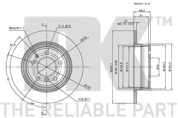 Тормозной диск NK 201523