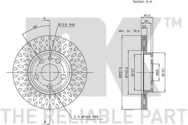 Тормозной диск NK 201923