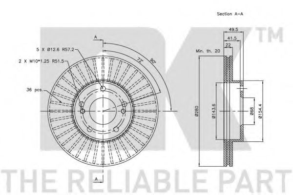 Тормозной диск NK 202247