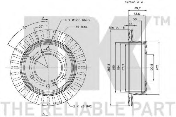 Тормозной диск NK 202266