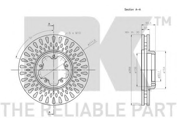 Тормозной диск NK 202589