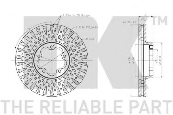 Тормозной диск NK 202594