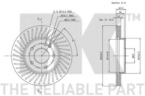Тормозной диск NK 203346