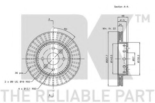 Тормозной диск NK 203507