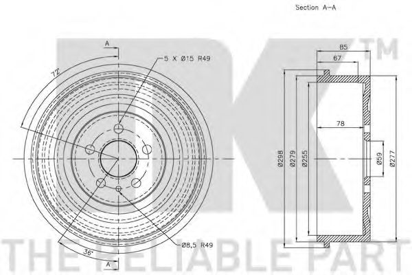 Тормозной барабан NK 261902