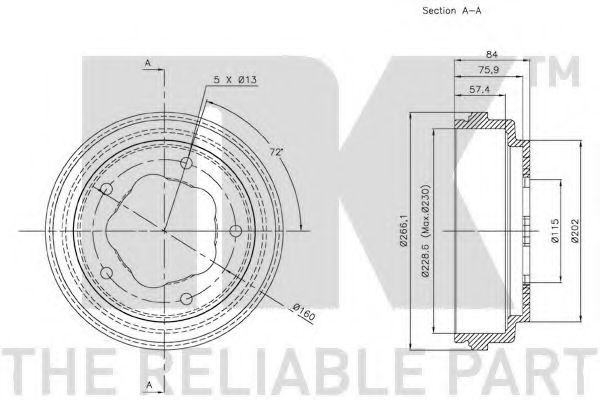 Тормозной барабан NK 262504