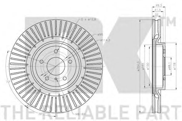 Тормозной диск NK 312292