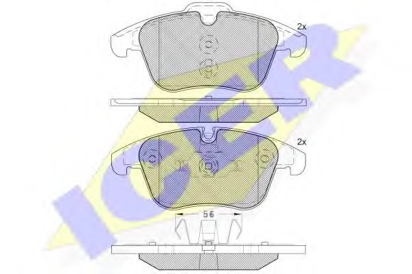 Комплект тормозных колодок, дисковый тормоз ICER 181775-203