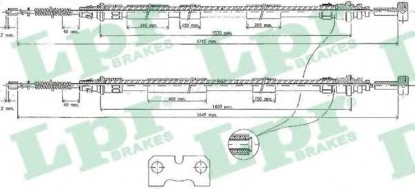 Трос, стояночная тормозная система LPR C0229B