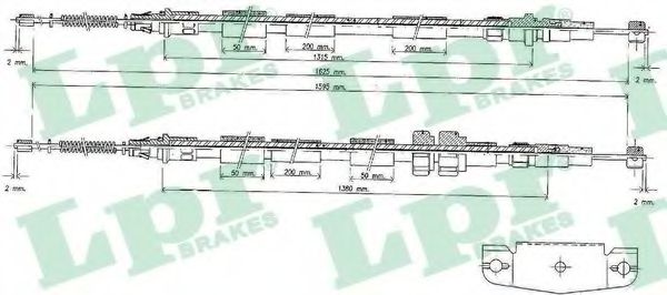 Трос, стояночная тормозная система LPR C1089B