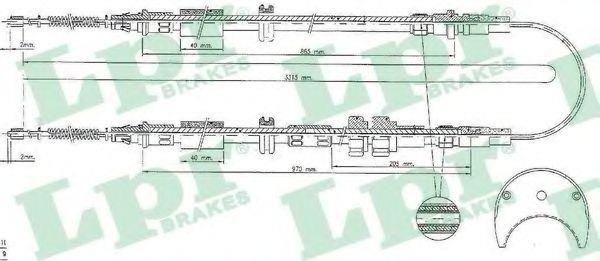 Трос, стояночная тормозная система LPR C1430B