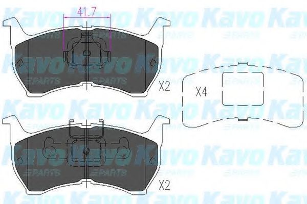 Комплект тормозных колодок, дисковый тормоз KAVO PARTS KBP-4516