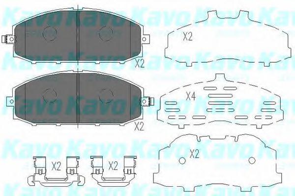 Комплект тормозных колодок, дисковый тормоз KAVO PARTS KBP-6540