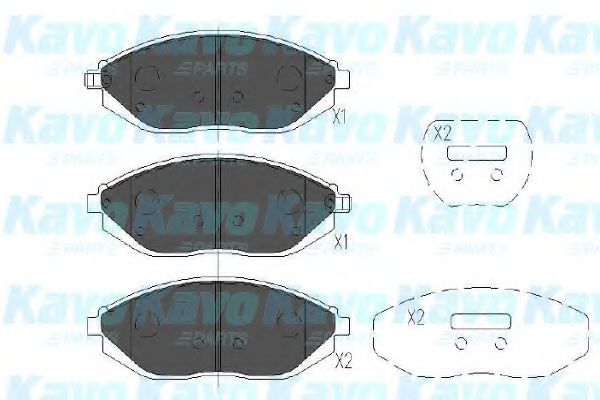 Комплект тормозных колодок, дисковый тормоз KAVO PARTS KBP-1017