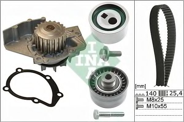 Водяной насос + комплект зубчатого ремня INA 530 0440 30