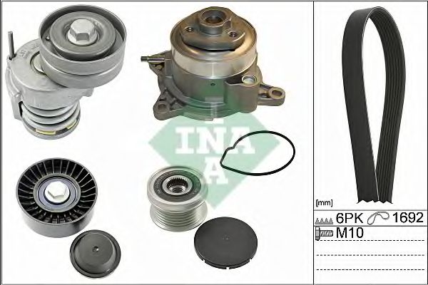 Водяной насос + комплект ручейковых ремней INA 529 0039 30