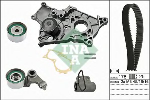 Водяной насос + комплект зубчатого ремня INA 530 0543 30