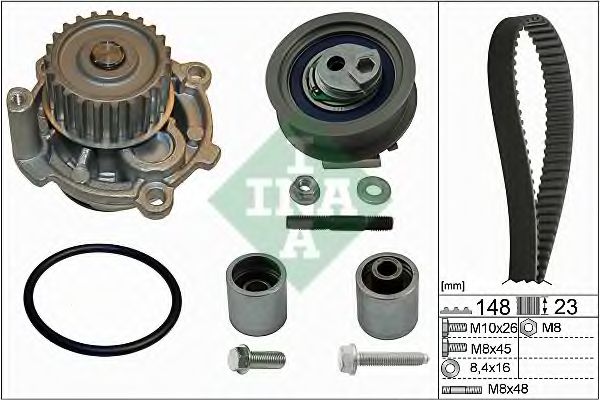 Водяной насос + комплект зубчатого ремня INA 530 0445 32