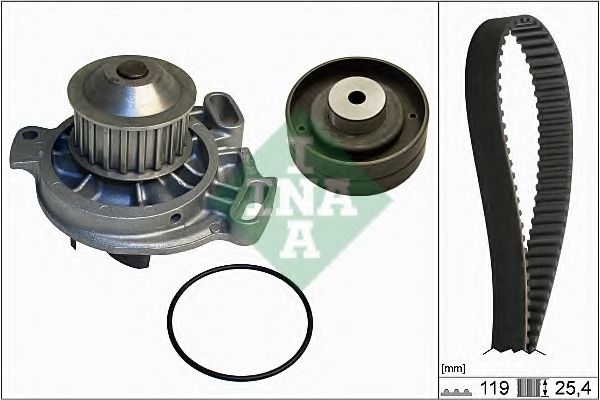 Водяной насос + комплект зубчатого ремня INA 530 0152 30