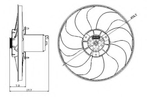 Вентилятор, охлаждение двигателя NRF 47404