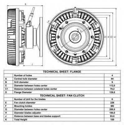 Сцепление, вентилятор радиатора NRF 49002