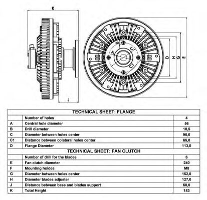 Сцепление, вентилятор радиатора AUGER 58529