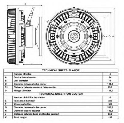 Сцепление, вентилятор радиатора AUGER 71205