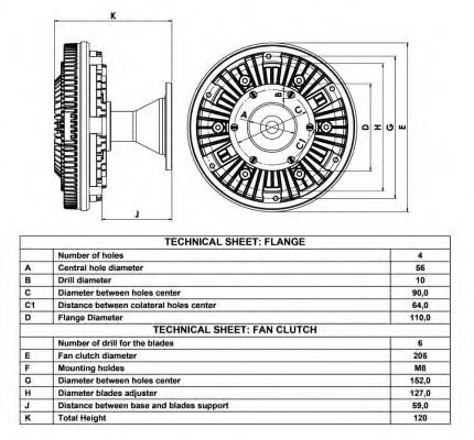 Сцепление, вентилятор радиатора AUGER 58528