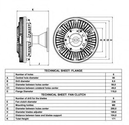 Сцепление, вентилятор радиатора NRF 49041