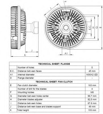 Сцепление, вентилятор радиатора NRF 49085