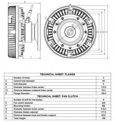 Сцепление, вентилятор радиатора NRF 49108