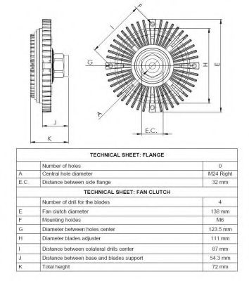 Сцепление, вентилятор радиатора NRF 49521
