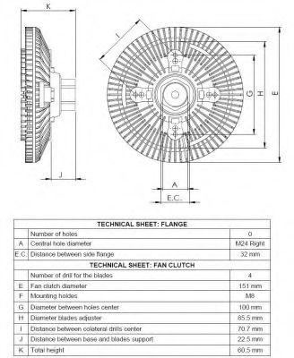 Сцепление, вентилятор радиатора NRF 49523