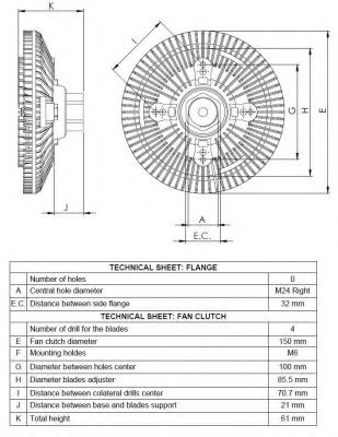 Сцепление, вентилятор радиатора NRF 49551