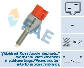 Выключатель фонаря сигнала торможения; Выключатель, привод сцепления (Tempomat) FAE 24630