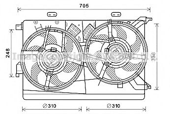 Вентилятор, охлаждение двигателя AVA QUALITY COOLING FT7607
