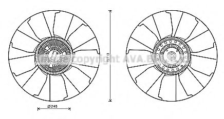 Сцепление, вентилятор радиатора AVA QUALITY COOLING IVC118