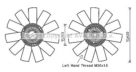 Вентилятор, охлаждение двигателя AVA QUALITY COOLING MSC655