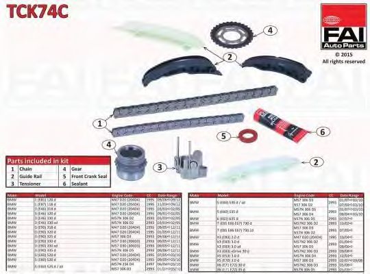 Комплект цели привода распредвала FAI AutoParts TCK74C