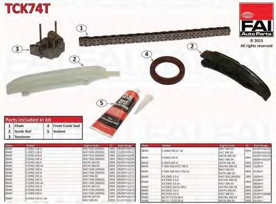 Комплект цели привода распредвала FAI AutoParts TCK74T