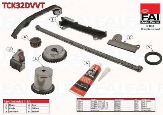 Комплект цели привода распредвала FAI AutoParts TCK32DVVT