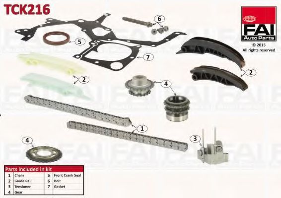 Комплект цели привода распредвала FAI AutoParts TCK216