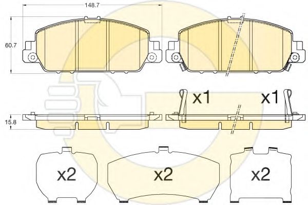 Комплект тормозных колодок, дисковый тормоз GIRLING 6136156