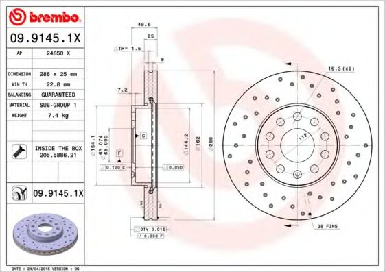 Тормозной диск AP 24850 X